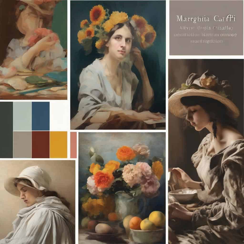 πορτραίτο γυναίκας με λουλούδια, καλλιτεχνική δημιουργία και καινοτομία στην τέχνη.